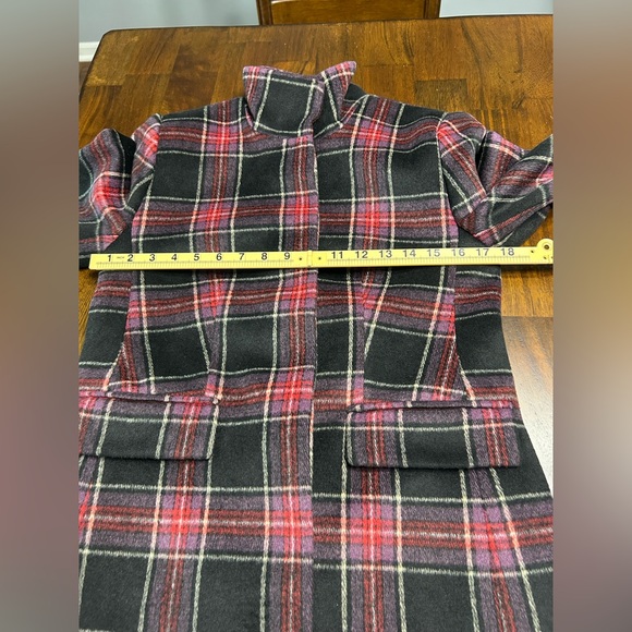 Ann Taylor Wool Blend Black Plaid Winter Coat NWT Size XS Gorgeous! - Picture 6 of 7